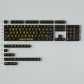 Black Gold Big Letters Pixel 104+25 Full PBT Dye-subbed Keycaps Set for Cherry MX Mechanical Gaming Keyboard